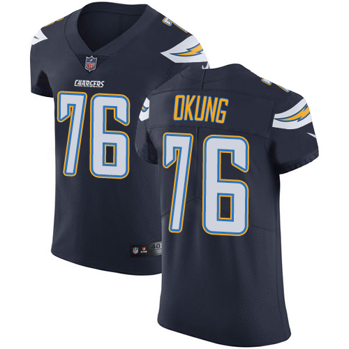 Nike Chargers #76 Russell Okung Navy Blue Team Color Men's Stitched NFL Vapor Untouchable Elite Jersey - Click Image to Close